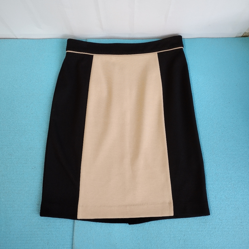 Dana Buchman Pencil Skirt Black Tan Size 6
